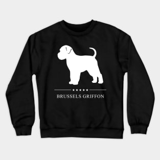 Brussels Griffon Dog White Silhouette Crewneck Sweatshirt